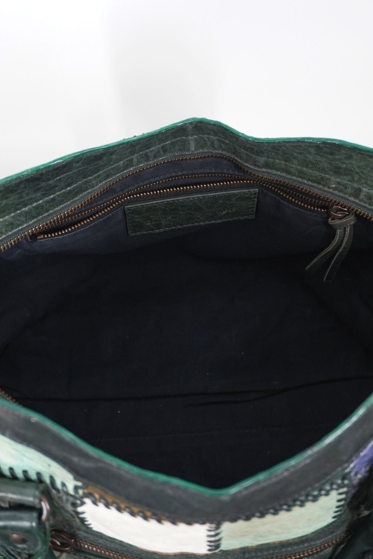 2009 Balenciaga Green Patchwork Medium City Bag - Jade Vintage