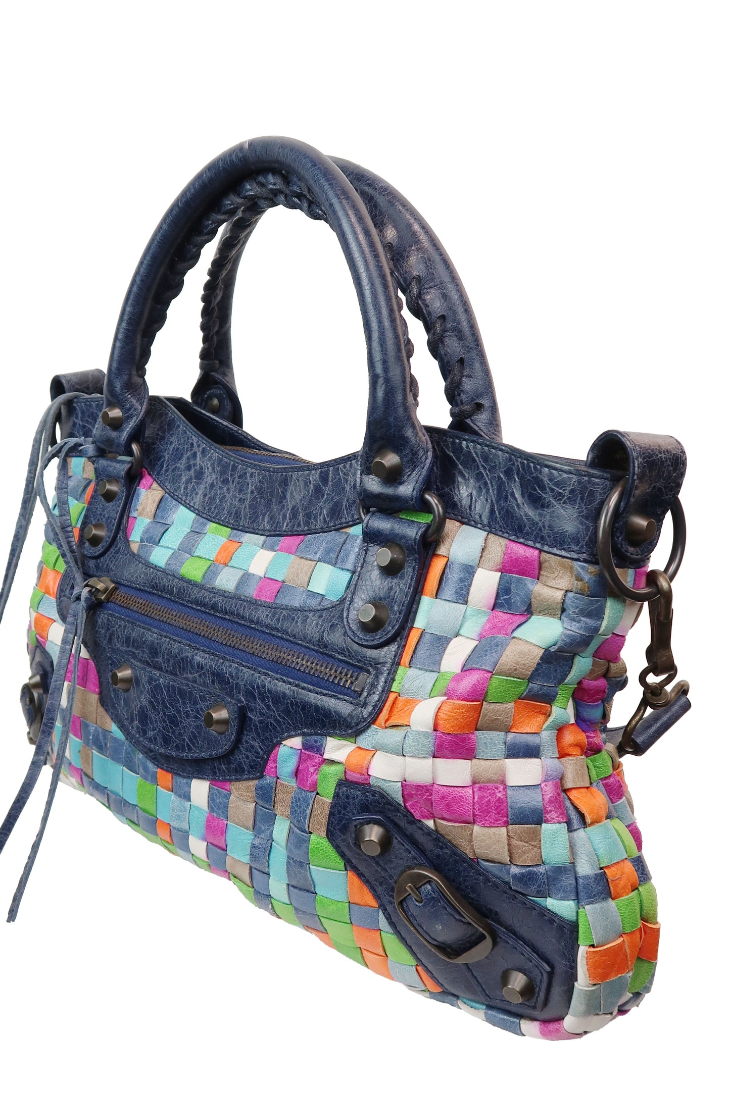 Balenciaga Classic First Bag Lattice Woven Multicolor