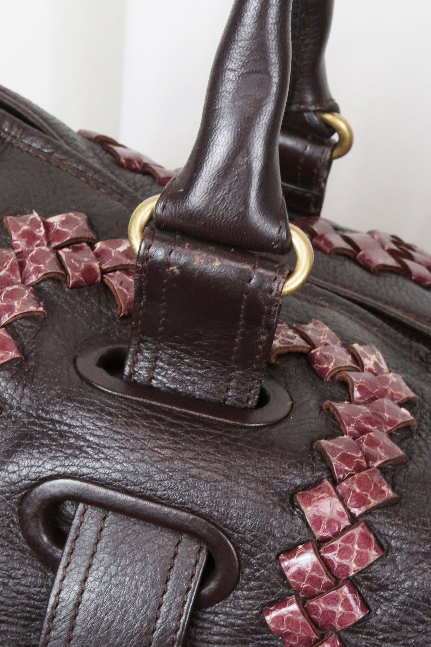 Bottega Veneta Nappa Intrecciato Accordion Satchel Moro