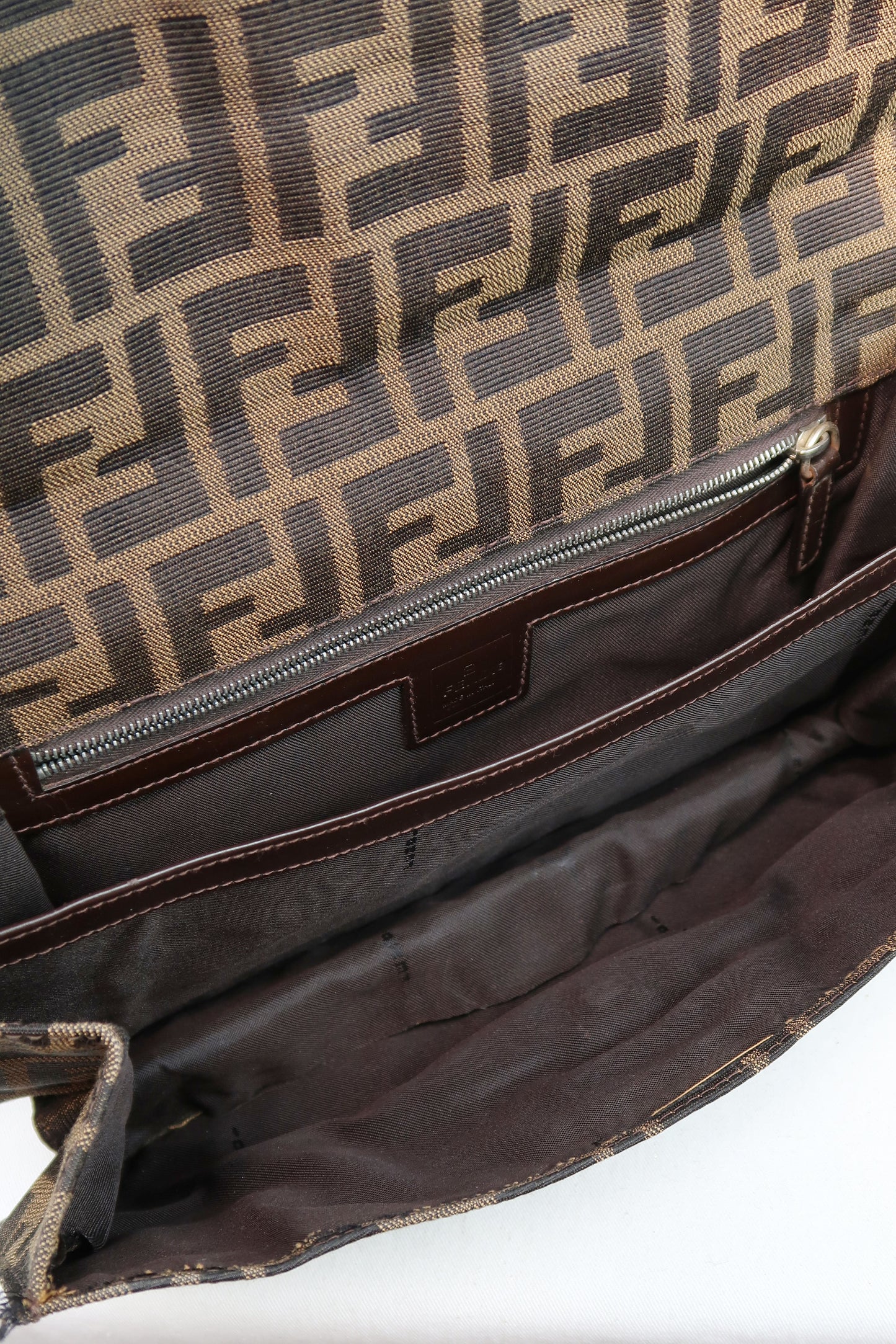 Fendi Zucca Baguette Accordion Shoulder Bag
