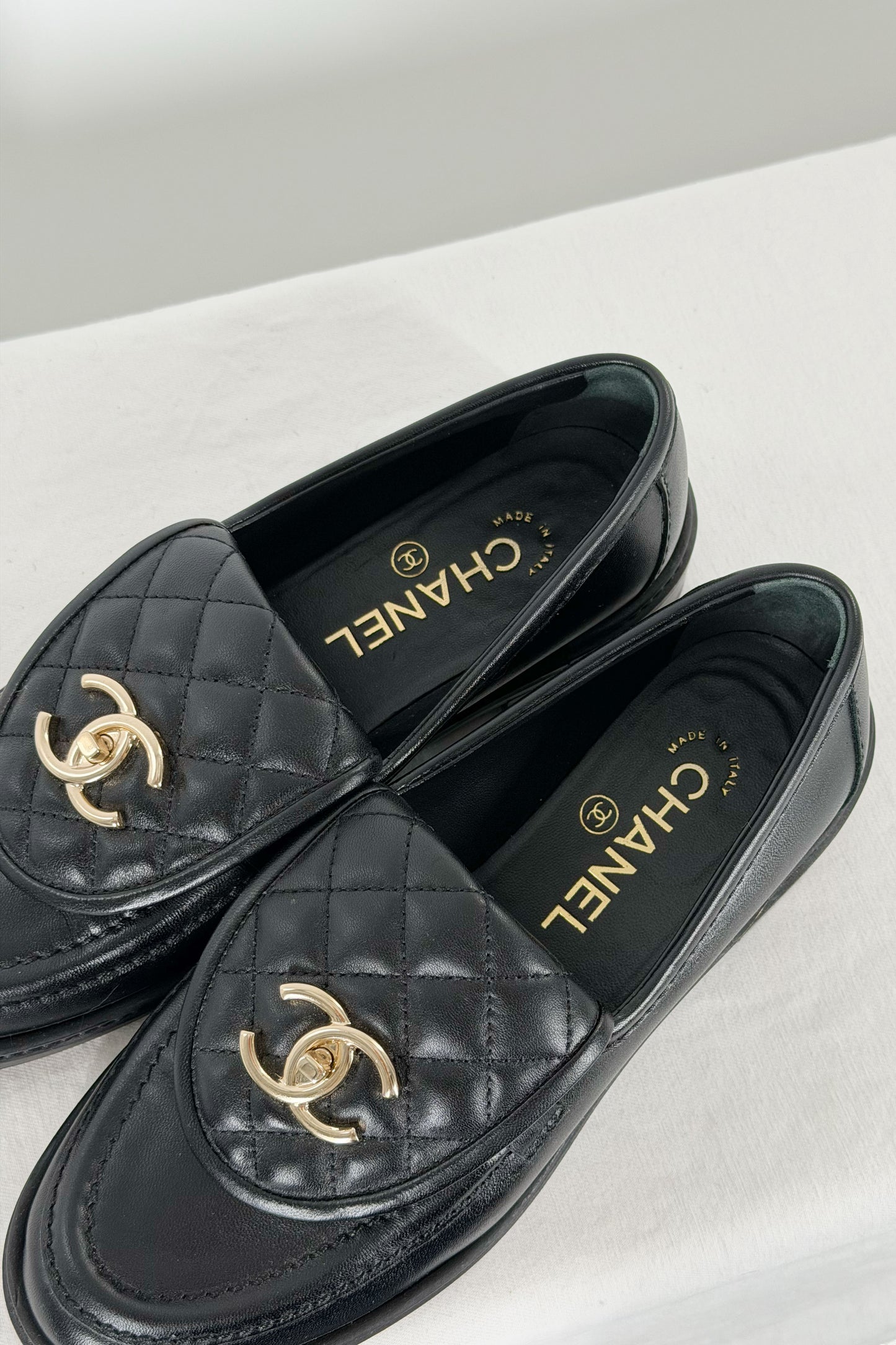 Chanel Quilted Moccasin Loafers / 36.5