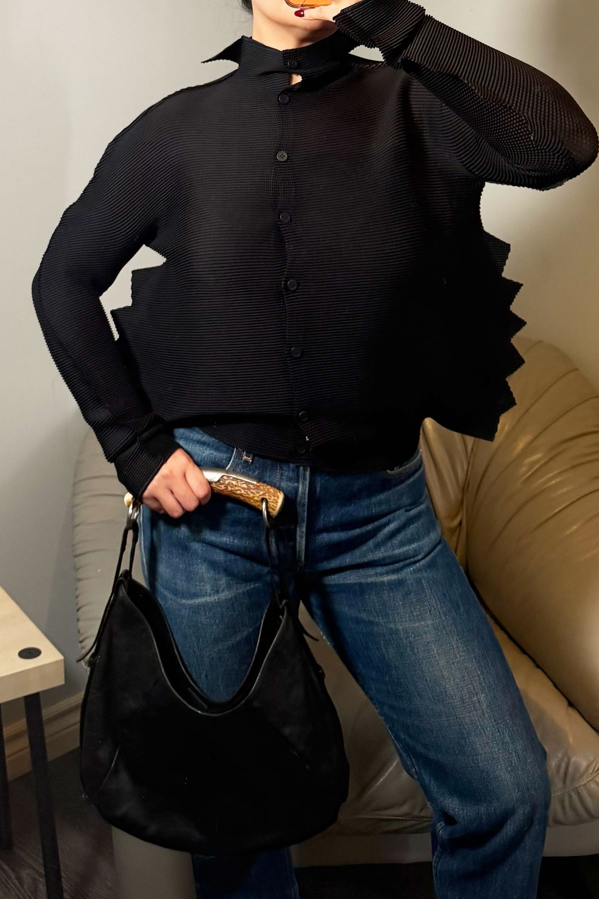 Issey Miyake Me Asymmetrical Cardigan