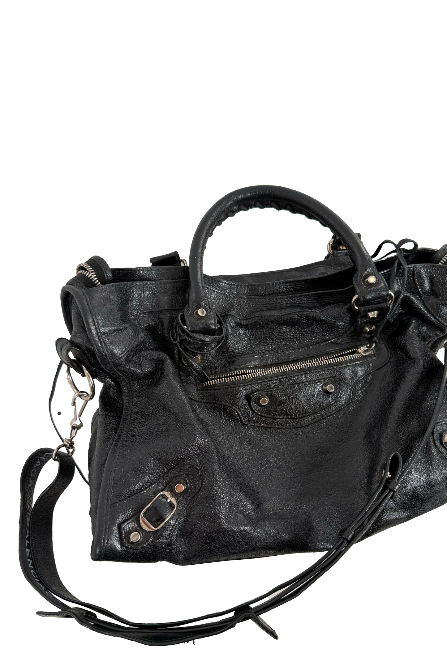 2018 Balenciaga City Bag Black G12 Silver Studs
