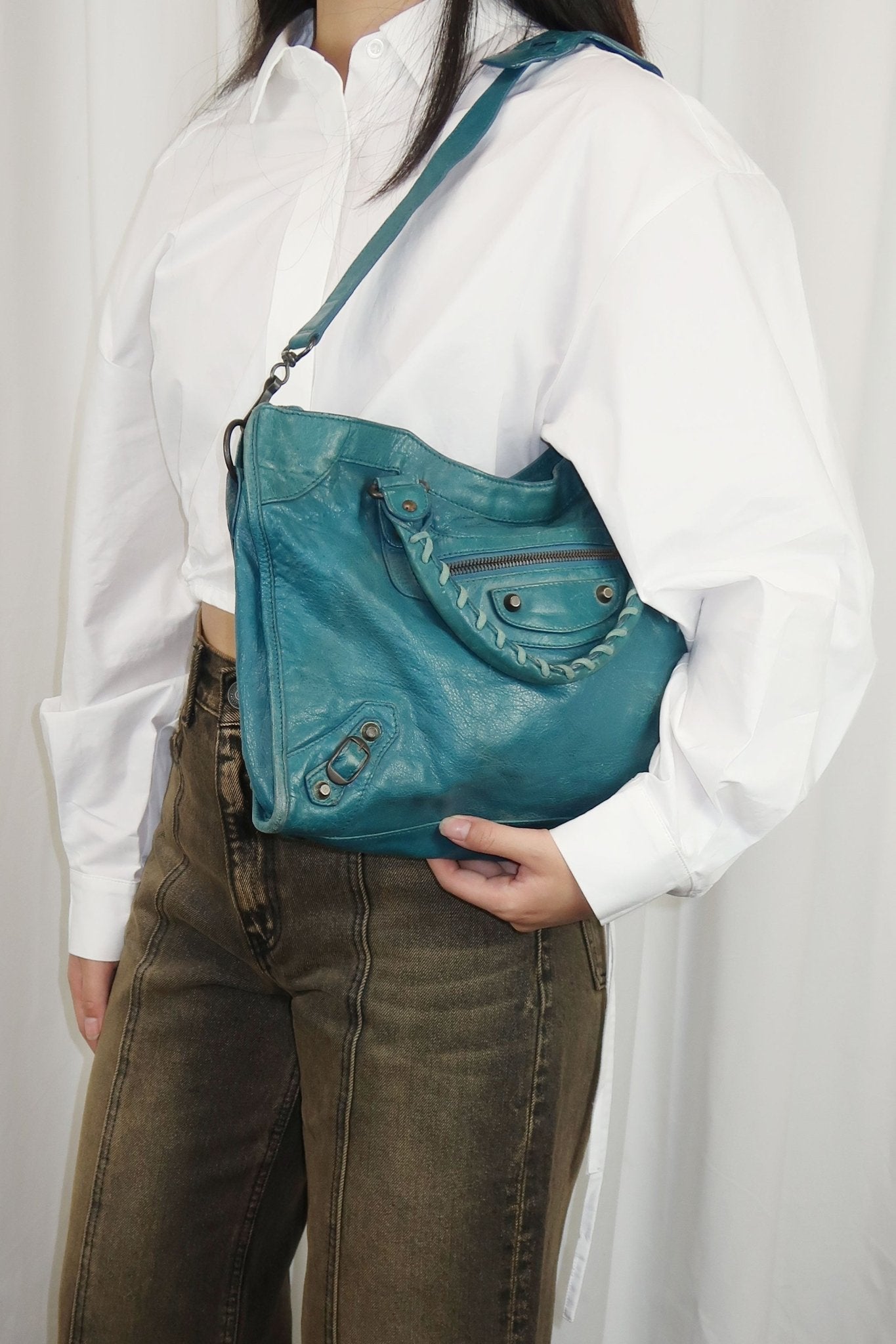 Balenciaga City Bag Blue - Jade Vintage