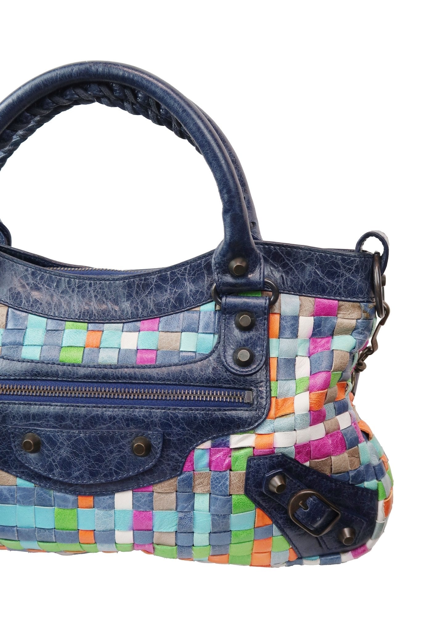 Balenciaga Classic First Bag Lattice Woven Multicolor - Jade Vintage