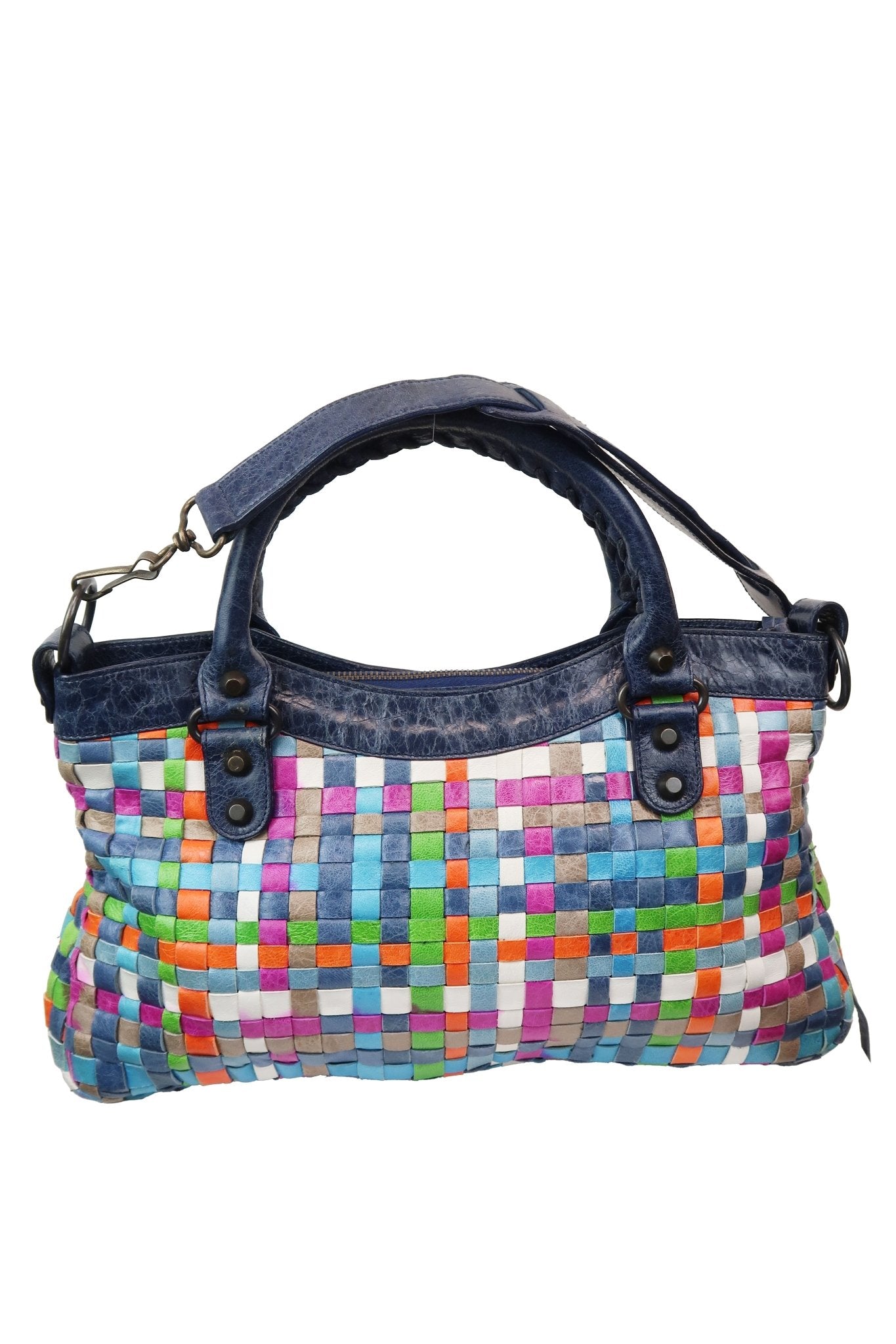 Balenciaga Classic First Bag Lattice Woven Multicolor - Jade Vintage