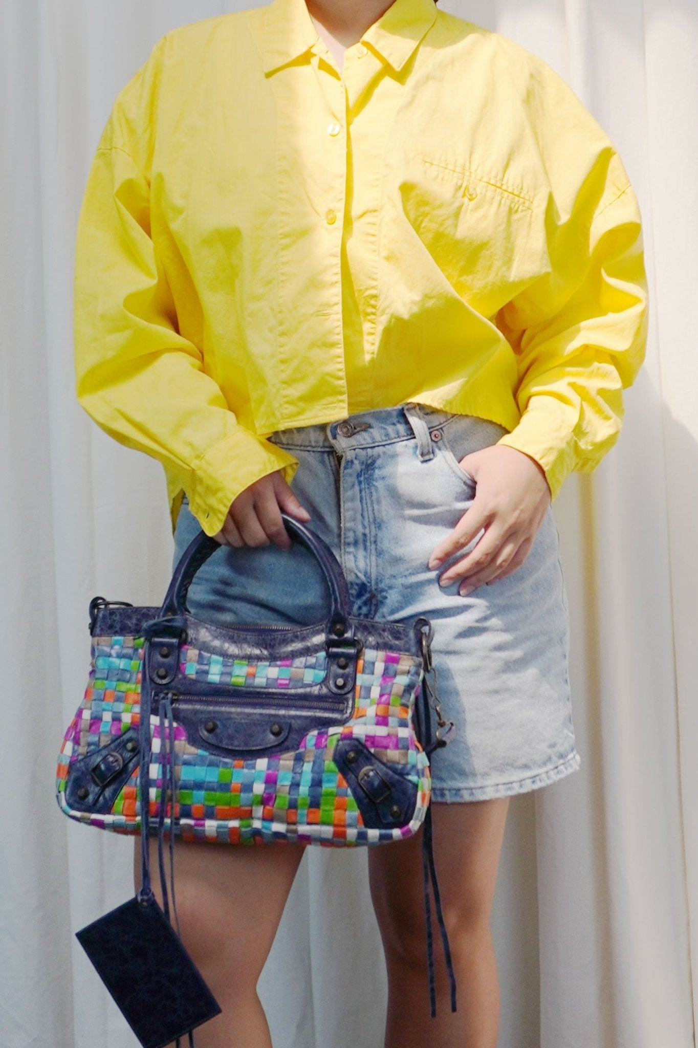 Balenciaga Classic First Bag Lattice Woven Multicolor - Jade Vintage