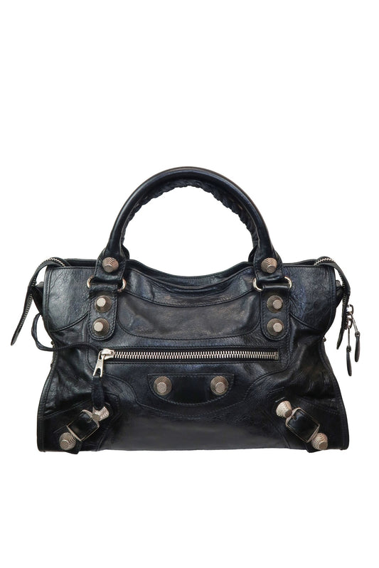 Balenciaga Giant 21 City Black Leather Bag - Jade Vintage