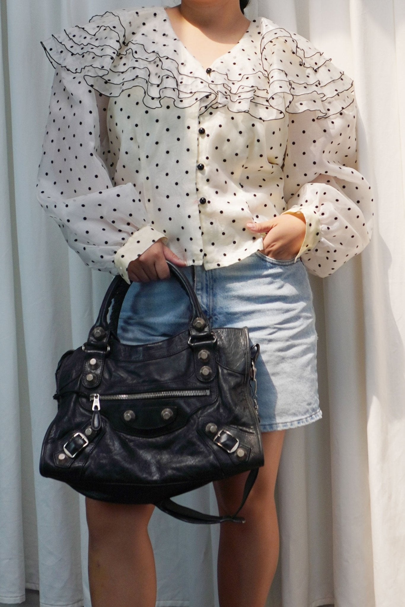 Balenciaga Giant 21 City Black Leather Bag - Jade Vintage