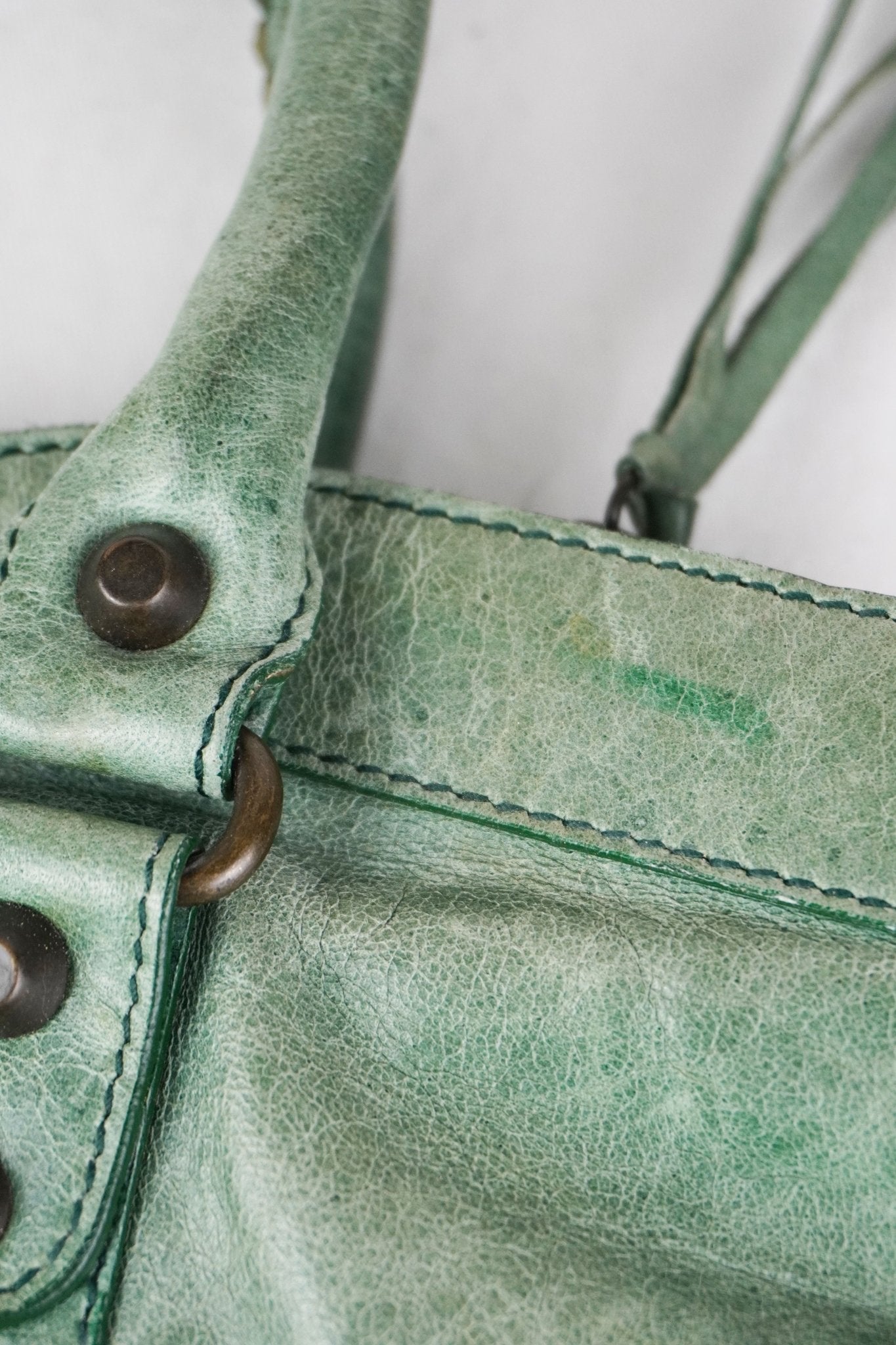 Balenciaga Green Motocross Shoulder Bag - Jade Vintage