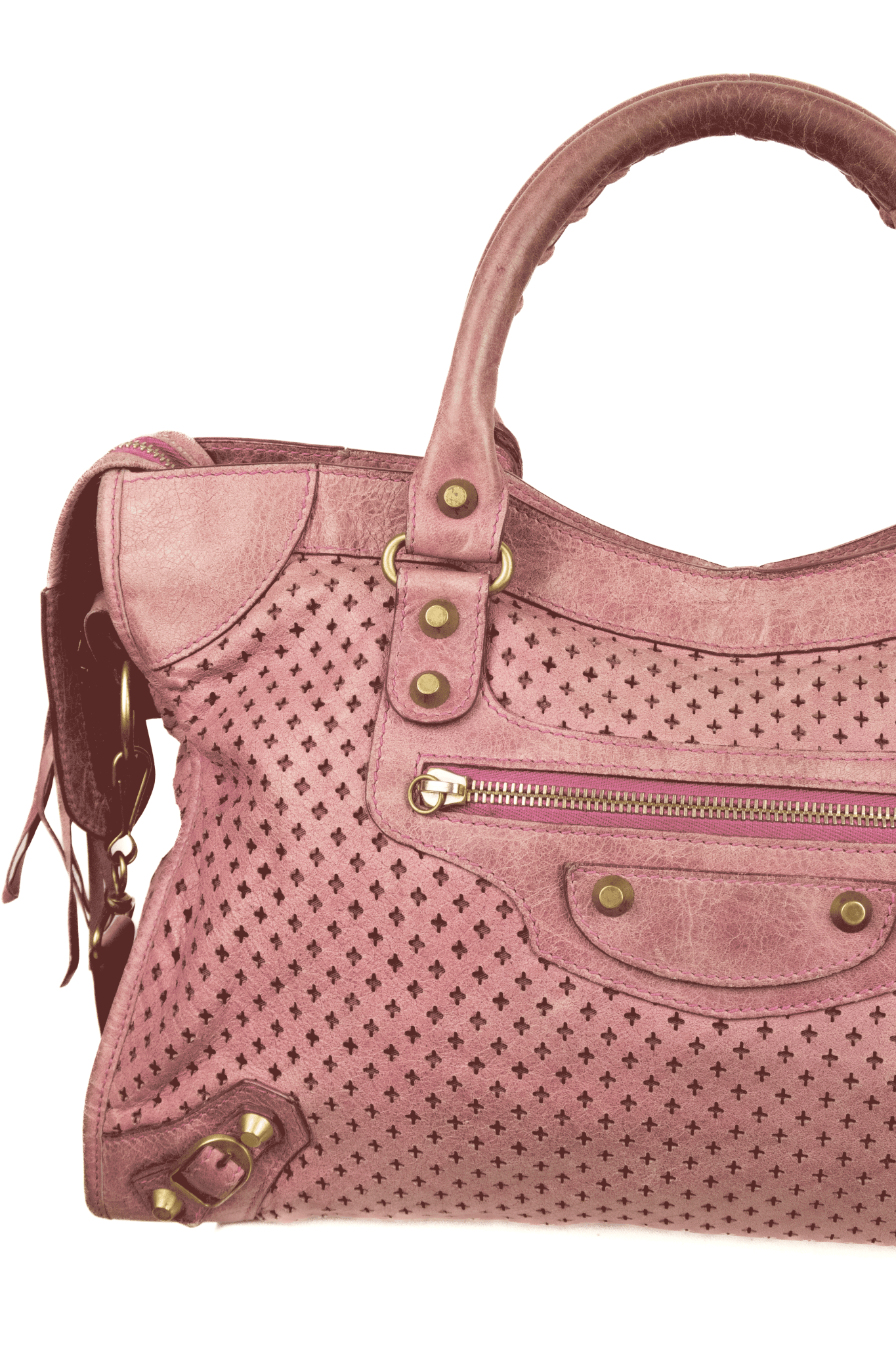 Balenciaga Pink City Bag Perforated - Jade Vintage