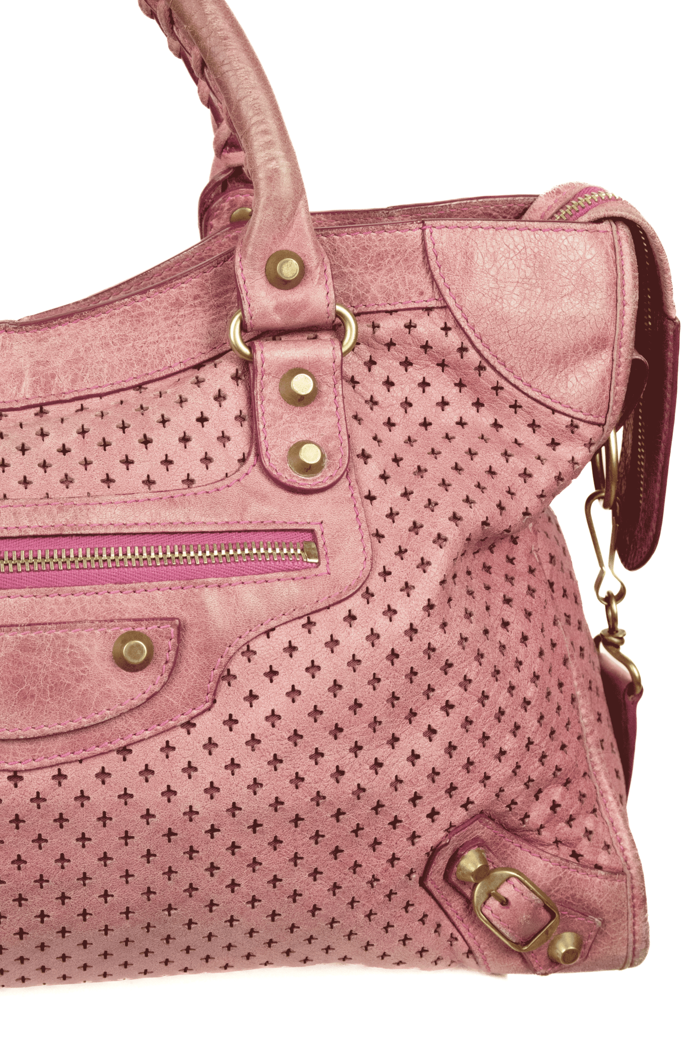 Balenciaga Pink City Bag Perforated - Jade Vintage