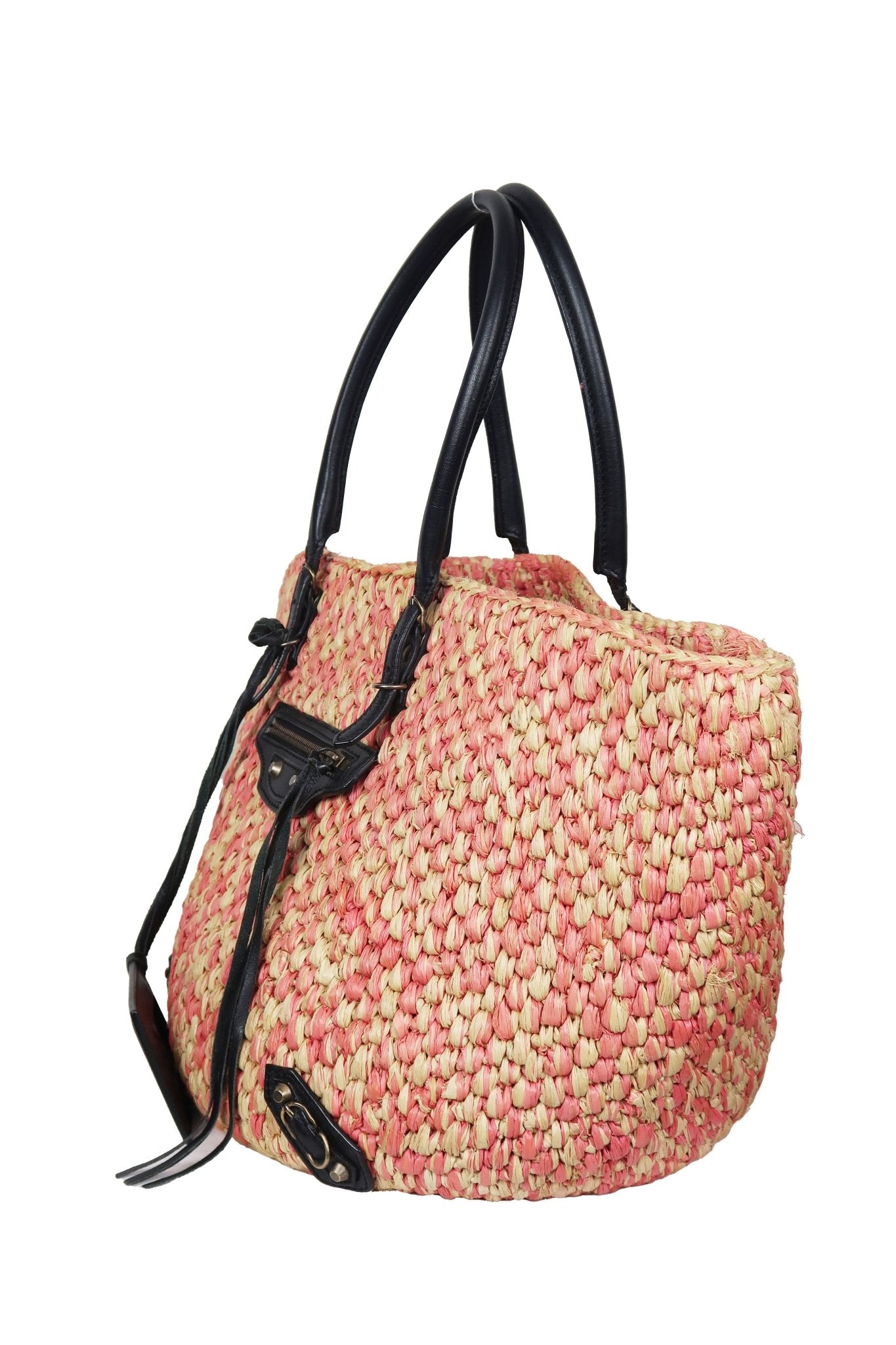 Balenciaga Raffia Tote Bag - Jade Vintage