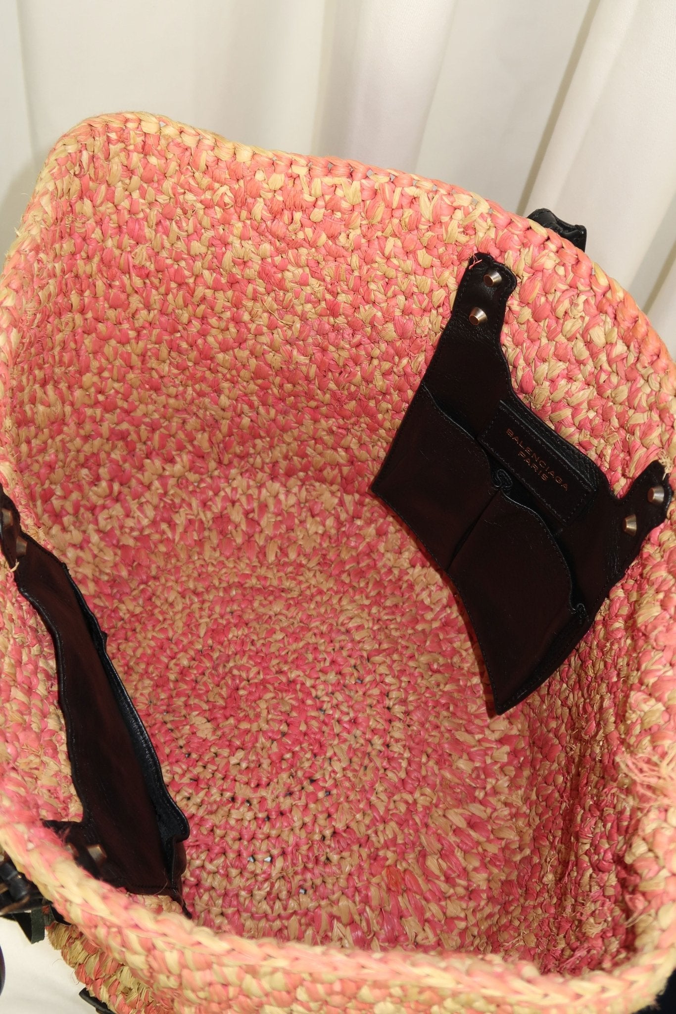 Balenciaga Raffia Tote Bag - Jade Vintage