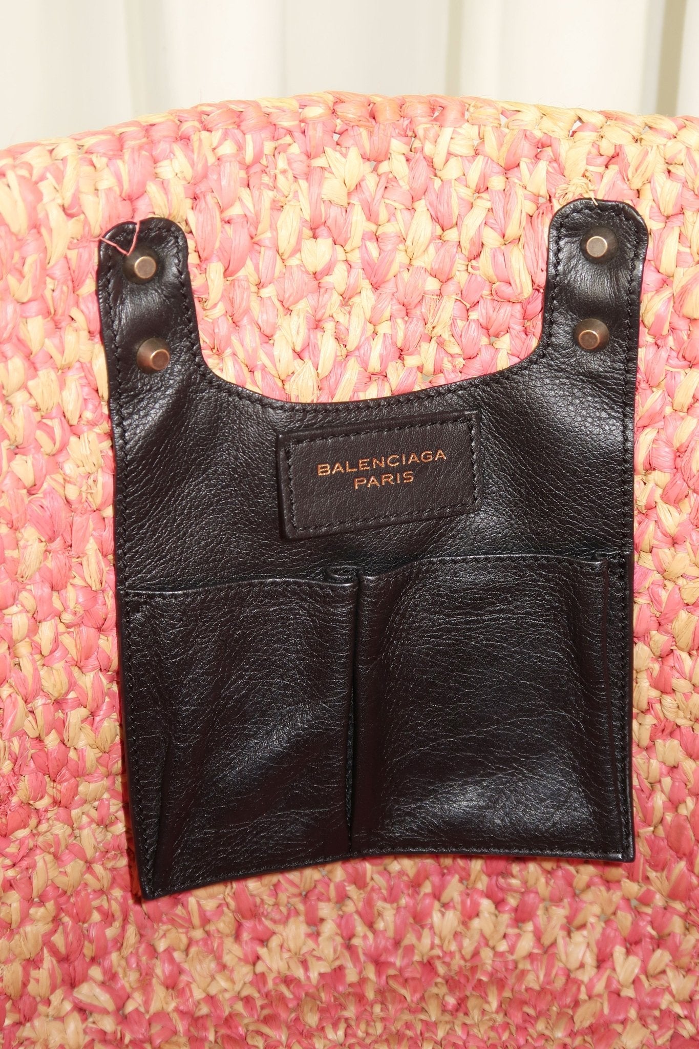 Balenciaga Raffia Tote Bag - Jade Vintage