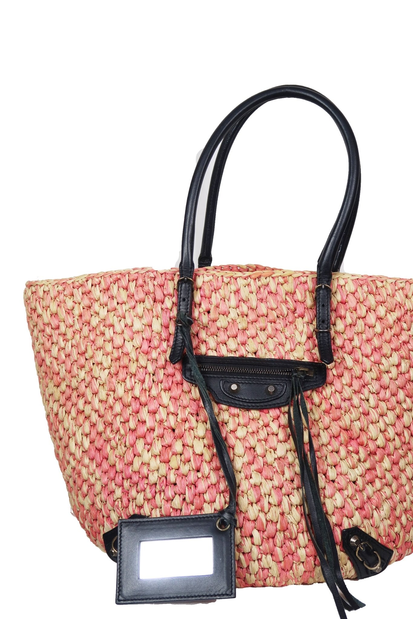 Balenciaga Raffia Tote Bag - Jade Vintage
