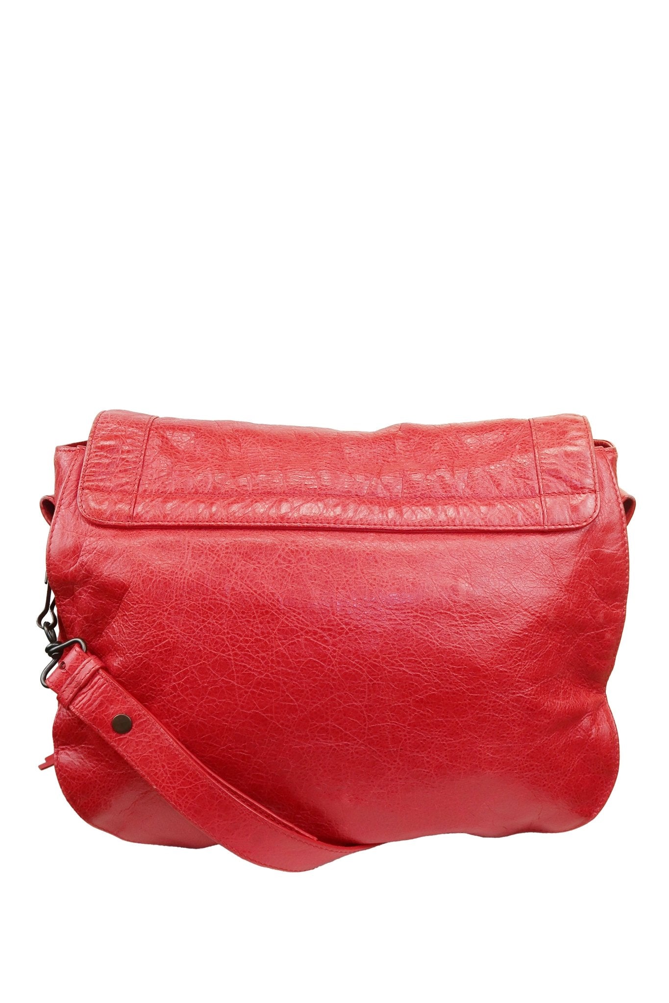 Balenciaga Red Folk Messenger Bag - Jade Vintage
