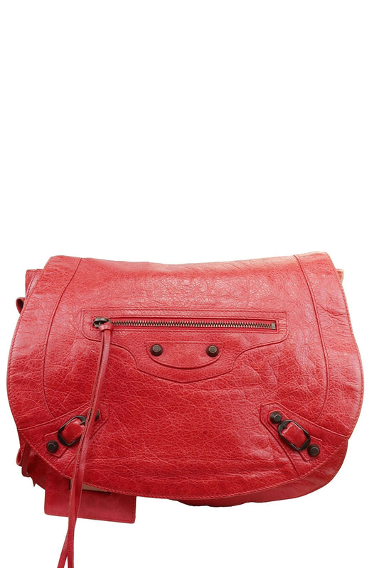 Balenciaga Red Folk Messenger Bag - Jade Vintage