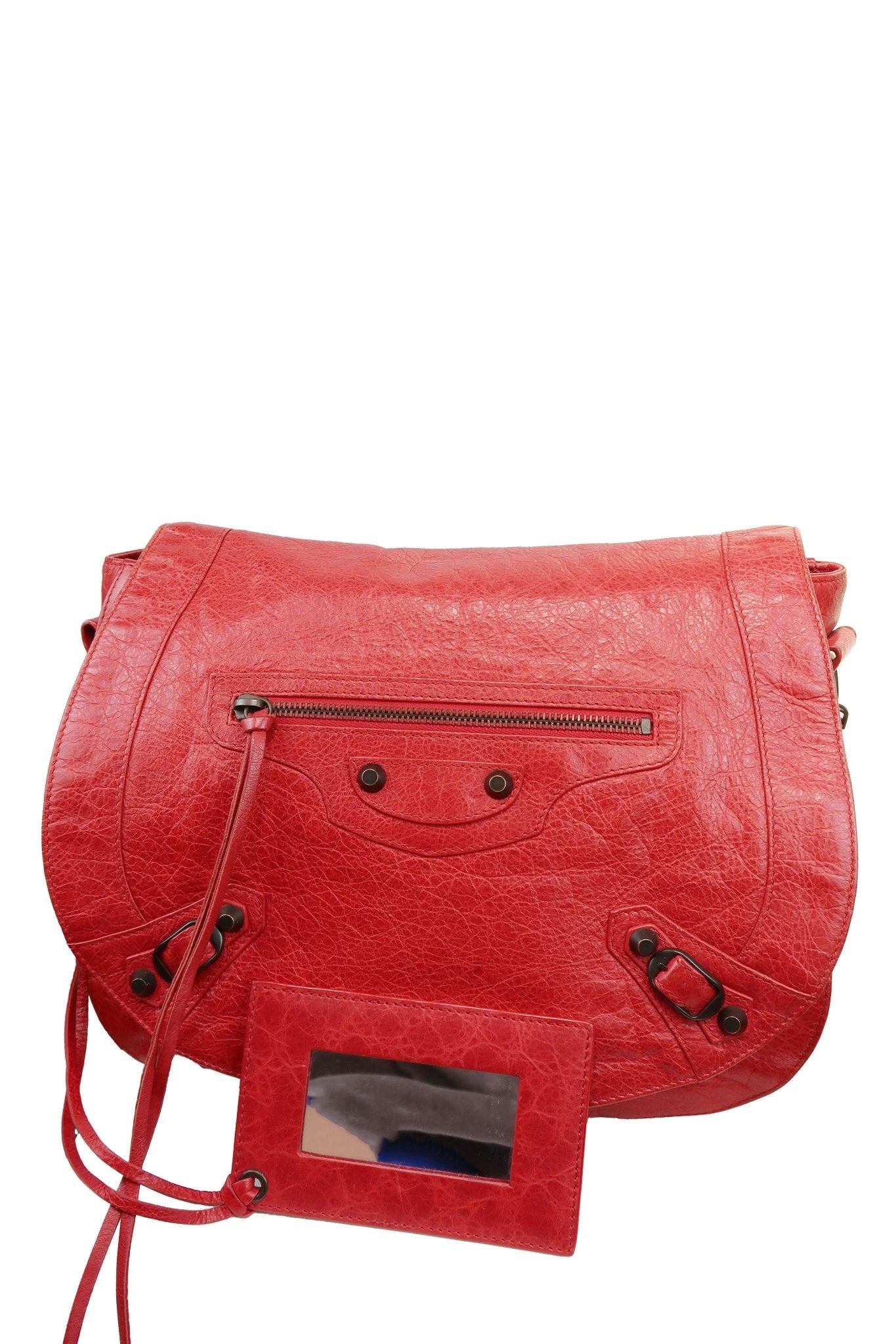 Balenciaga Red Folk Messenger Bag - Jade Vintage