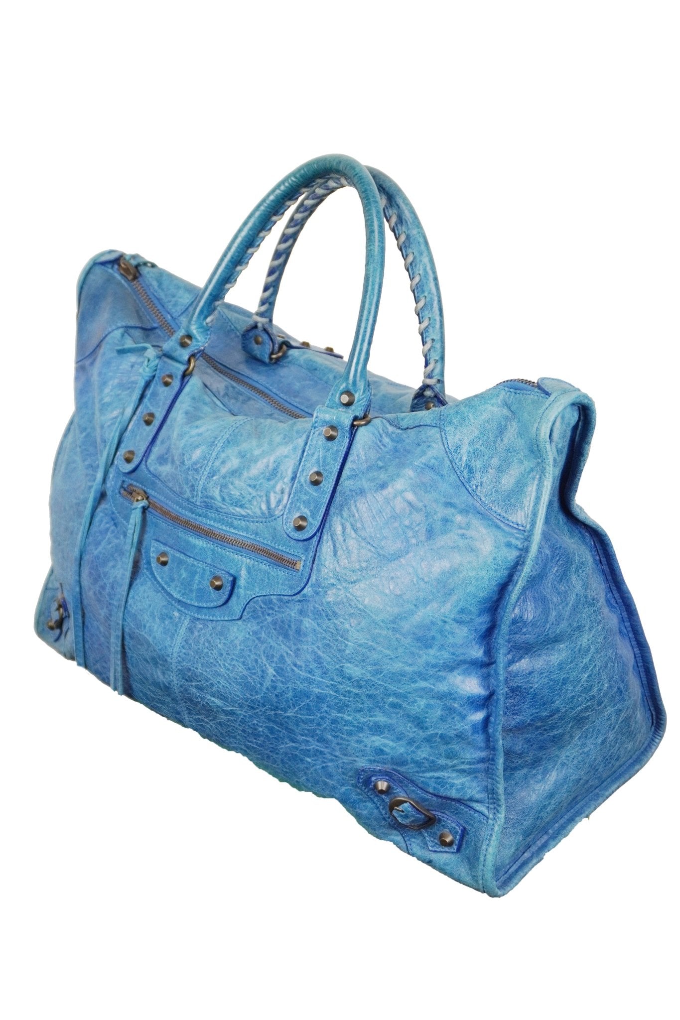 Balenciaga Weekender City Bag Blue - Jade Vintage