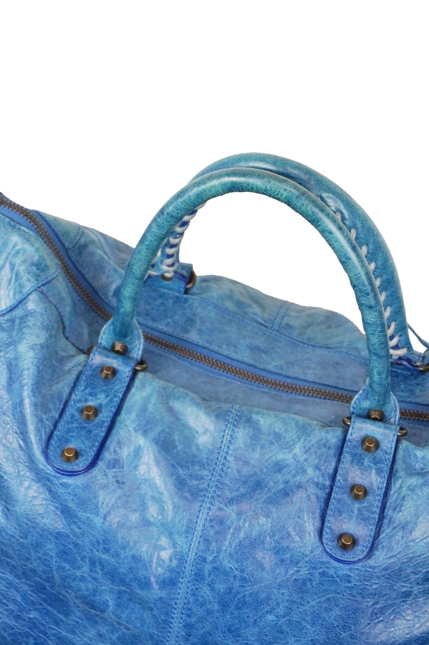Balenciaga Weekender City Bag Blue - Jade Vintage