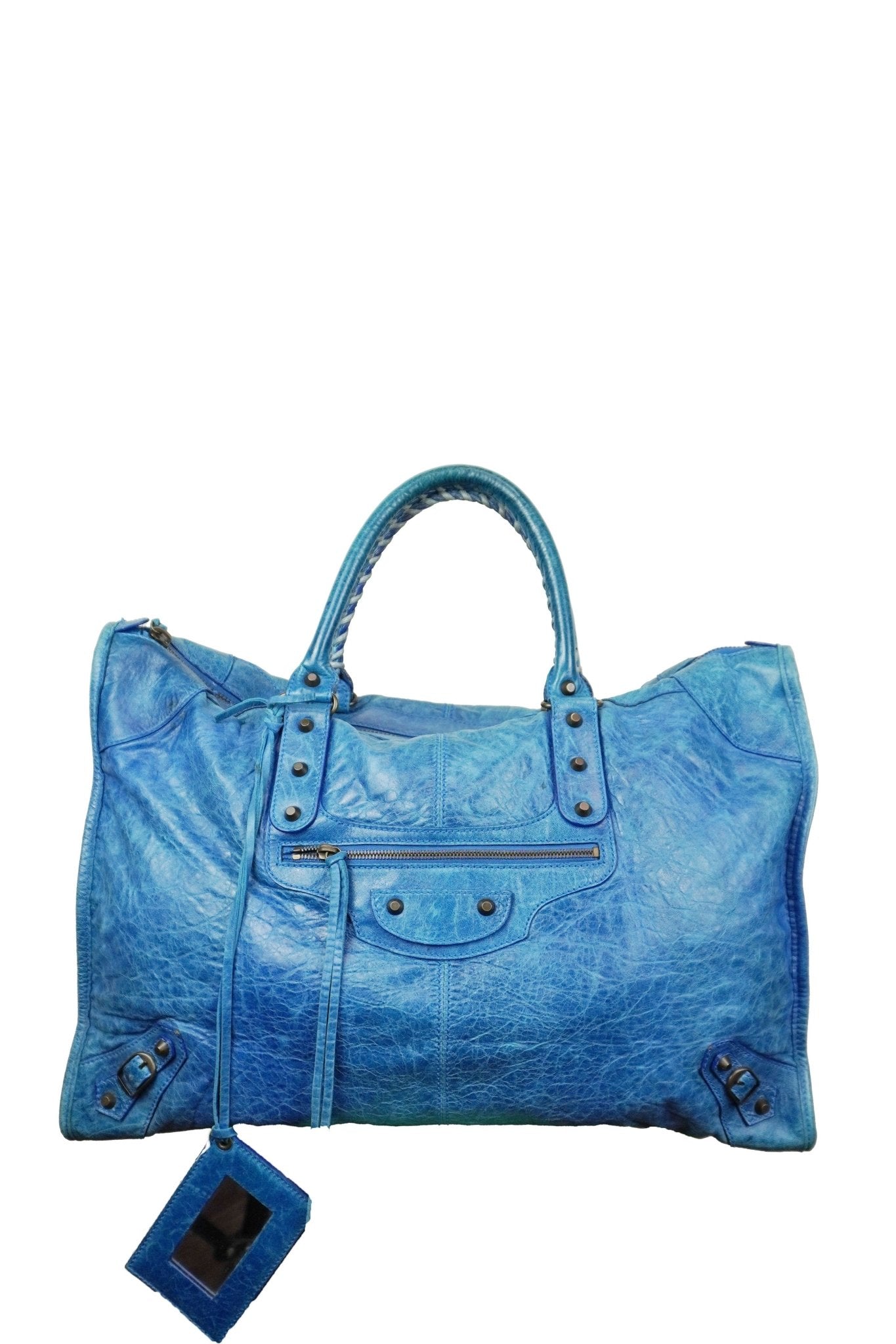 Balenciaga Weekender City Bag Blue - Jade Vintage