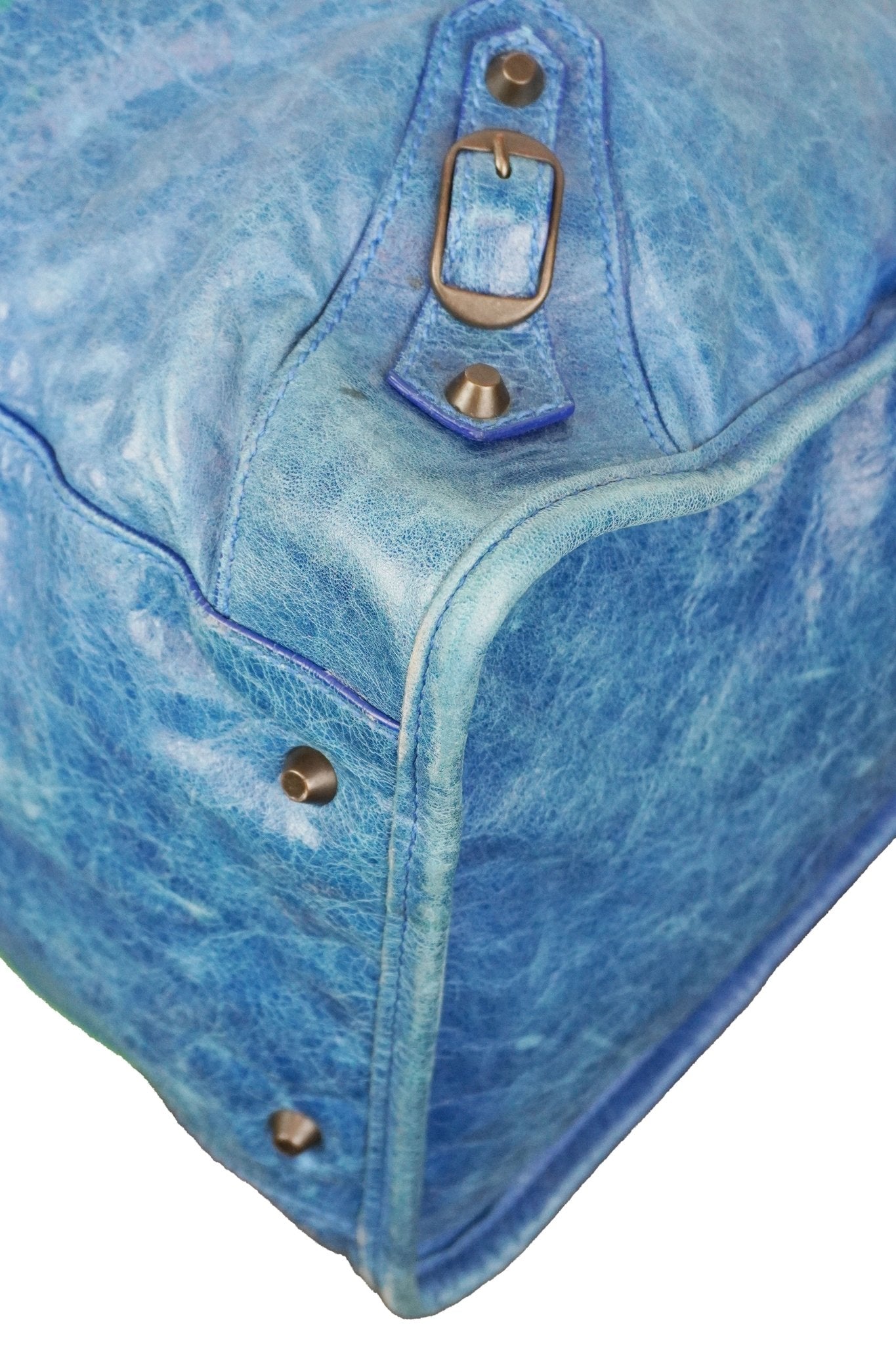 Balenciaga Weekender City Bag Blue - Jade Vintage