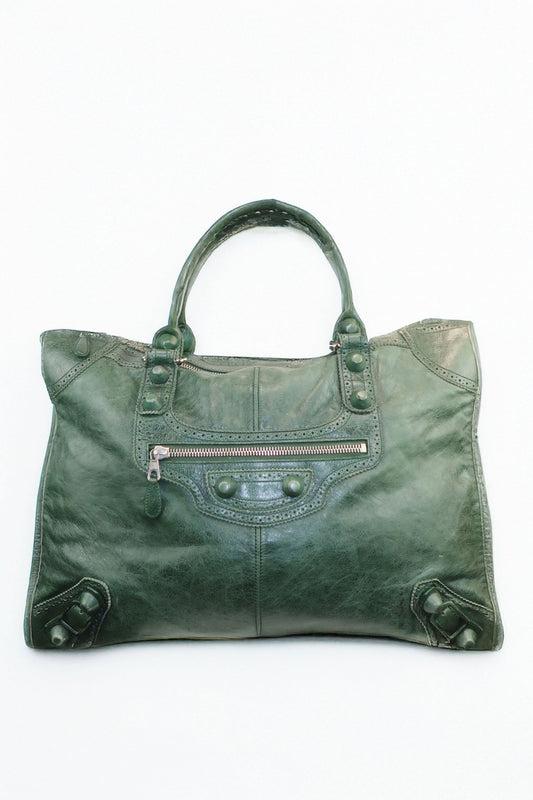 Balenciaga Weekender City Bag Dark Green - Jade Vintage