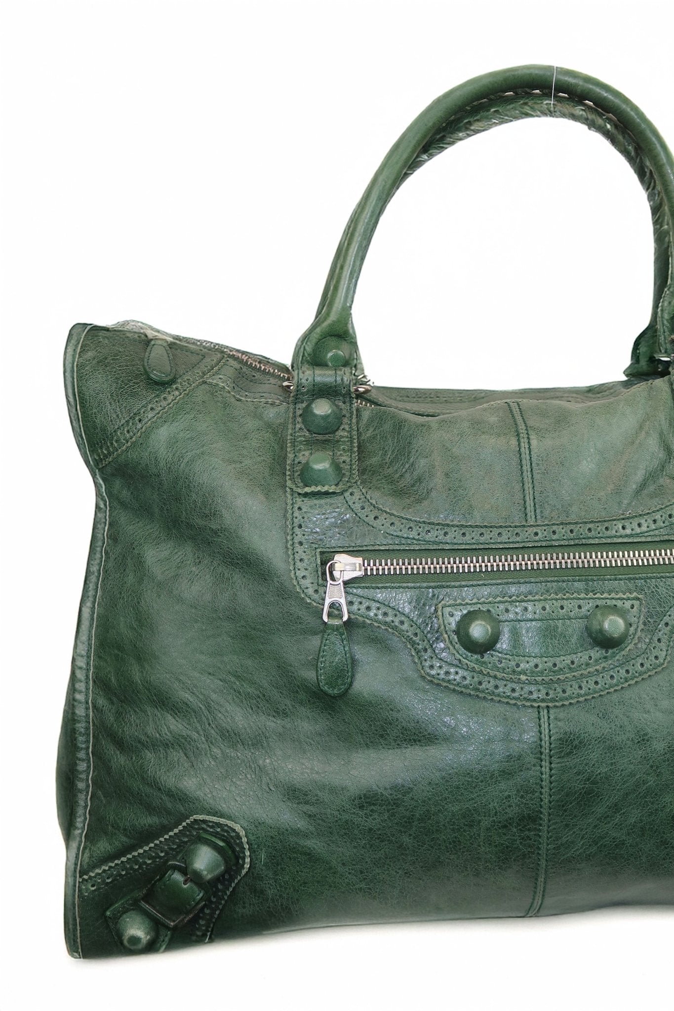 Balenciaga Weekender City Bag Dark Green - Jade Vintage