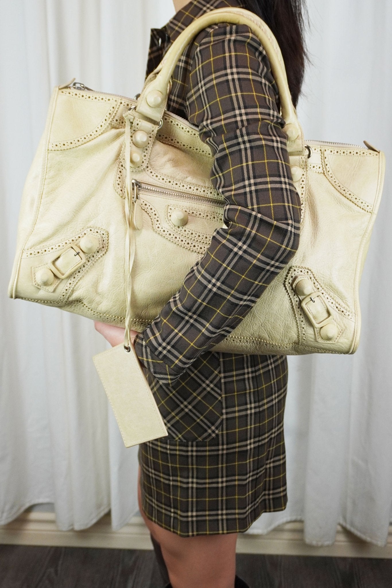 Balenciaga Work City Brogues Bag Praline - Jade Vintage