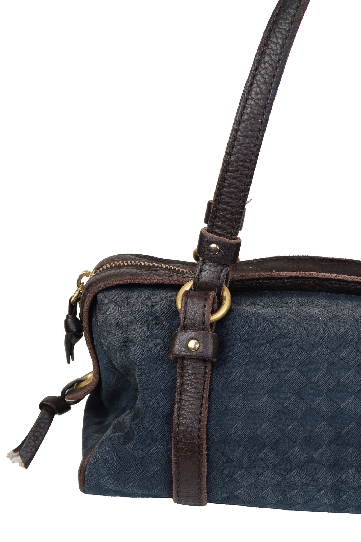 Bottega Veneta Leather Intrecciato Shoulder Bag - Jade Vintage