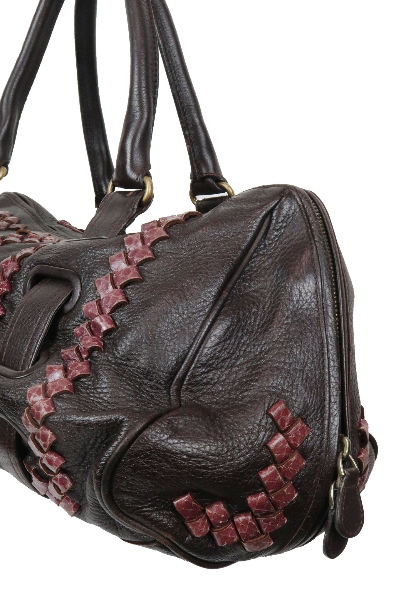 Bottega Veneta Nappa Intrecciato Accordion Satchel Moro - Jade Vintage
