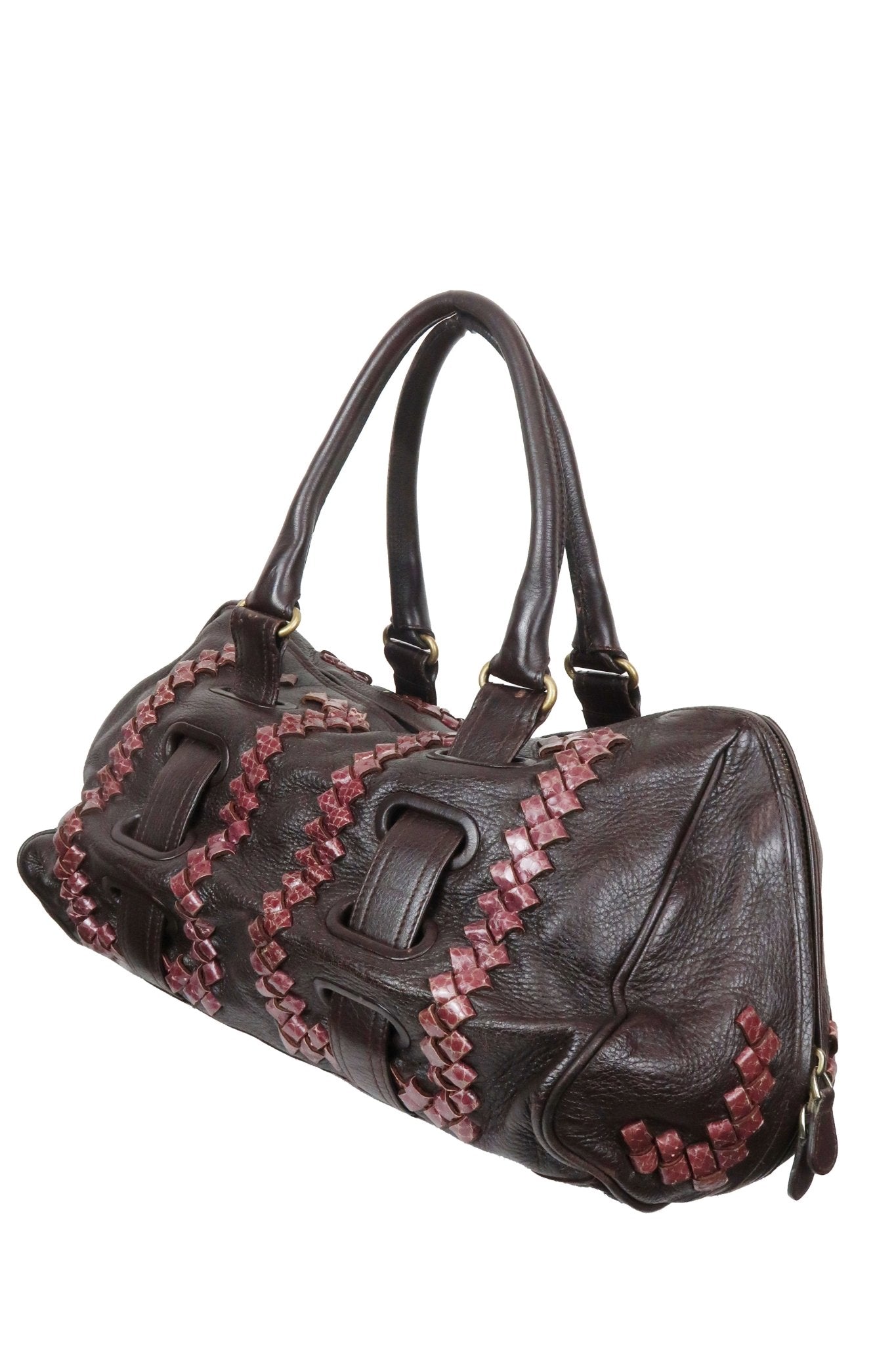 Bottega Veneta Nappa Intrecciato Accordion Satchel Moro - Jade Vintage