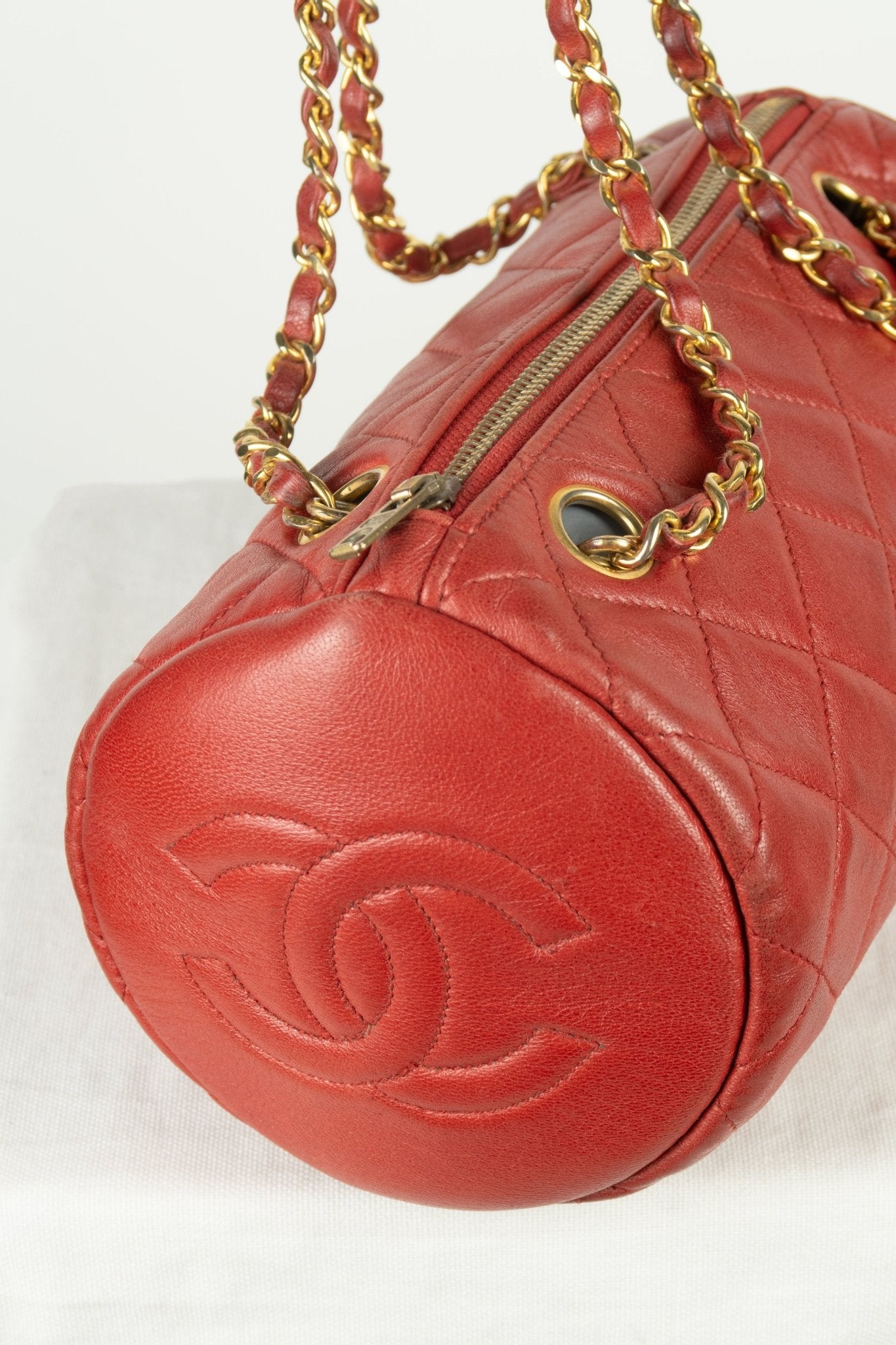Chanel Red Barrel Chain Shoulder Bag - Jade Vintage