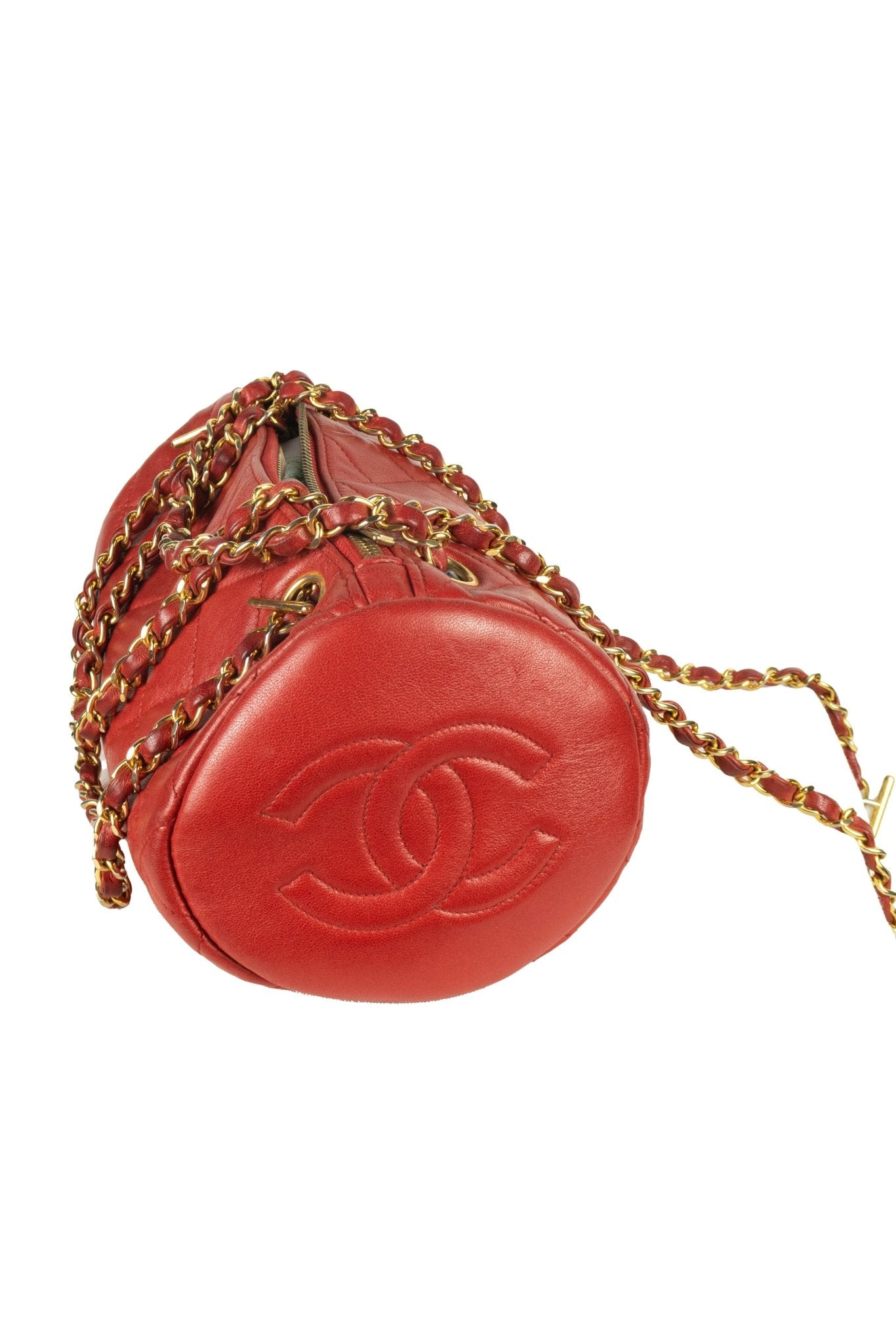 Chanel Red Barrel Chain Shoulder Bag - Jade Vintage
