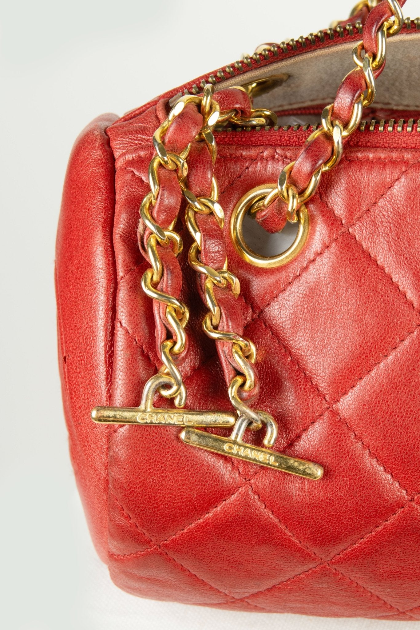 Chanel Red Barrel Chain Shoulder Bag - Jade Vintage