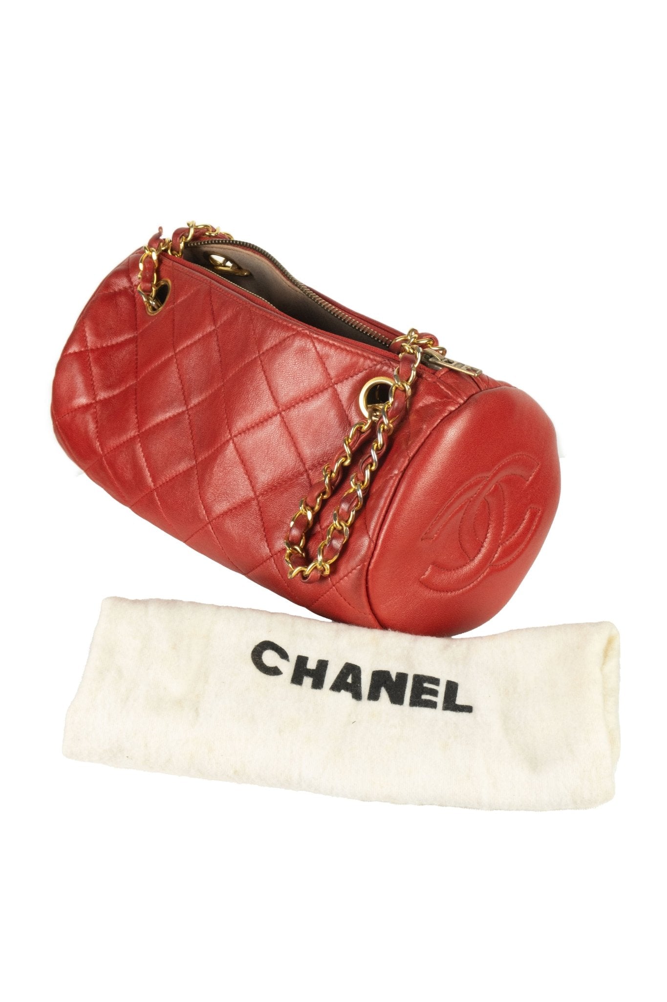 Chanel Red Barrel Chain Shoulder Bag - Jade Vintage