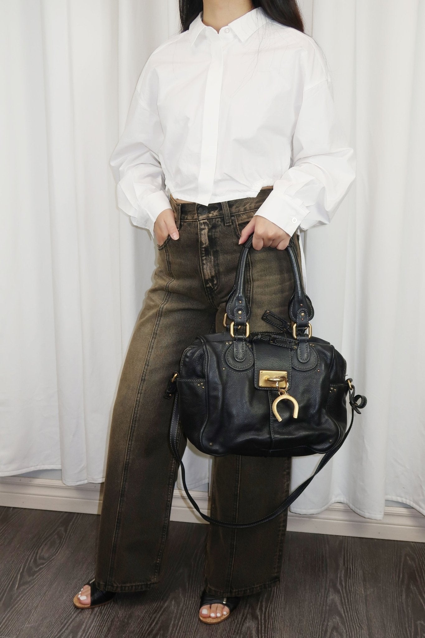 Chloe Paddington Square Tote Shoulder Bag - Jade Vintage