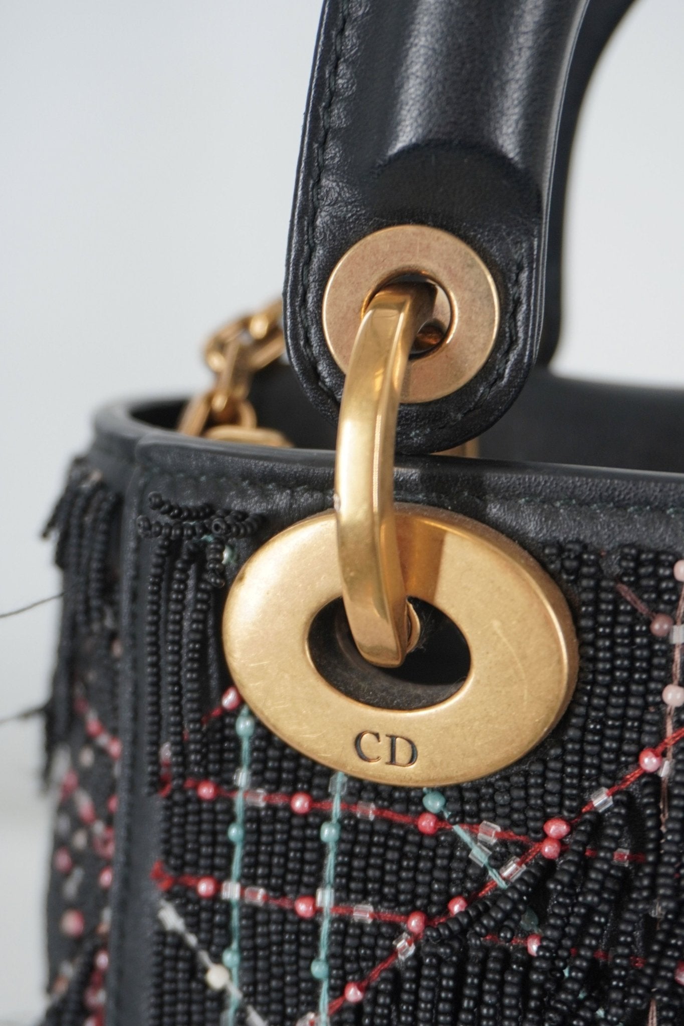 Christian Dior Lady Dior Mini Beaded Fringe Bag - Jade Vintage