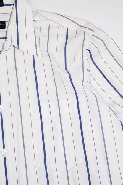 Christian Dior White Striped Dress Shirt / Medium Mens - Jade Vintage