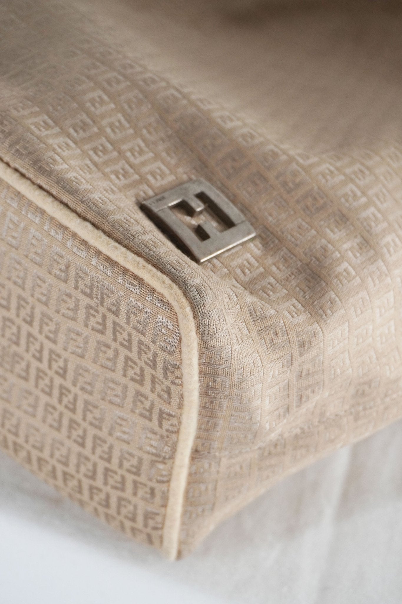 Fendi Beige Zucca Tote Handbag - Jade Vintage