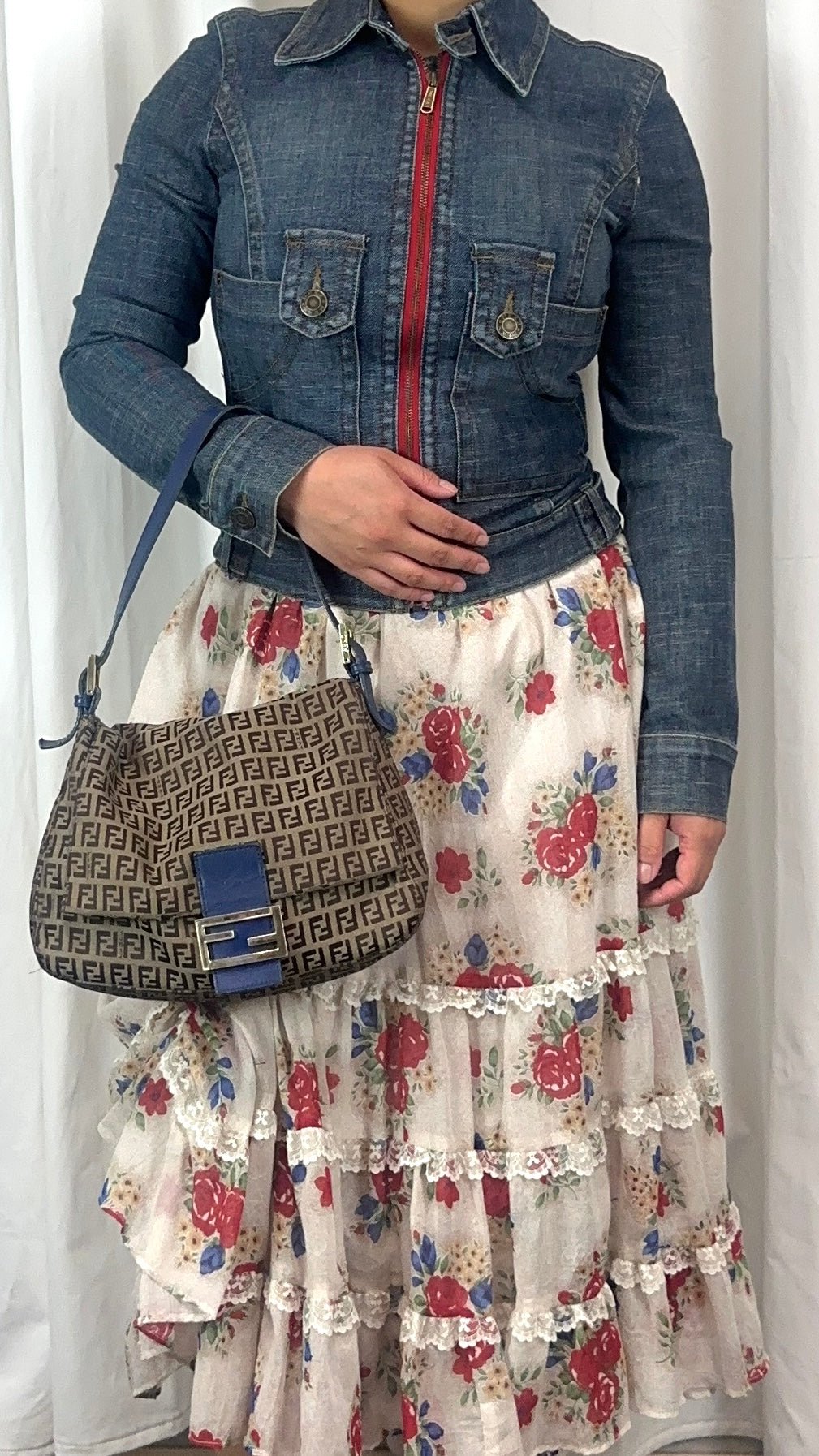 Fendi Mamma Baguette Navy - Jade Vintage