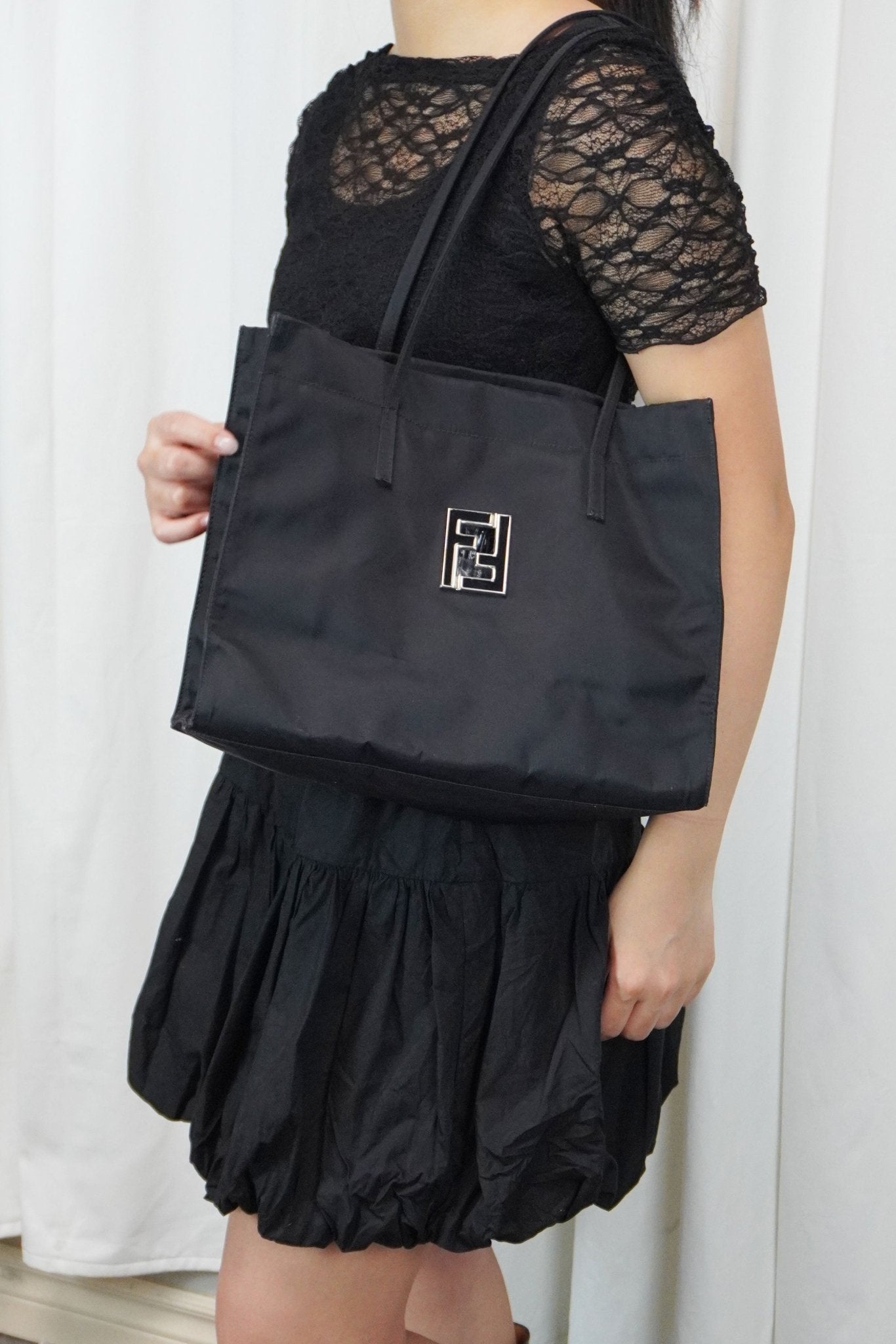 Fendi Nylon Tote Bag - Jade Vintage