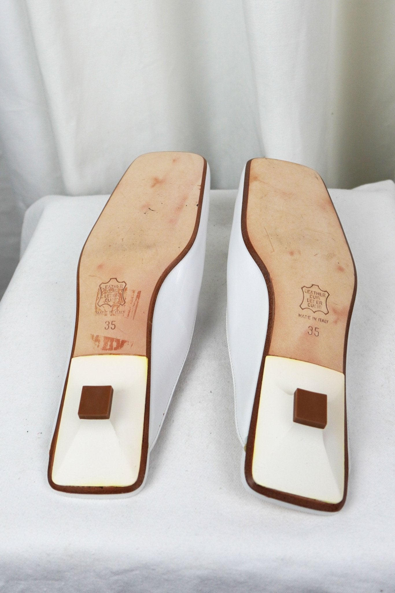 Fendi White Mules / 35 - Jade Vintage