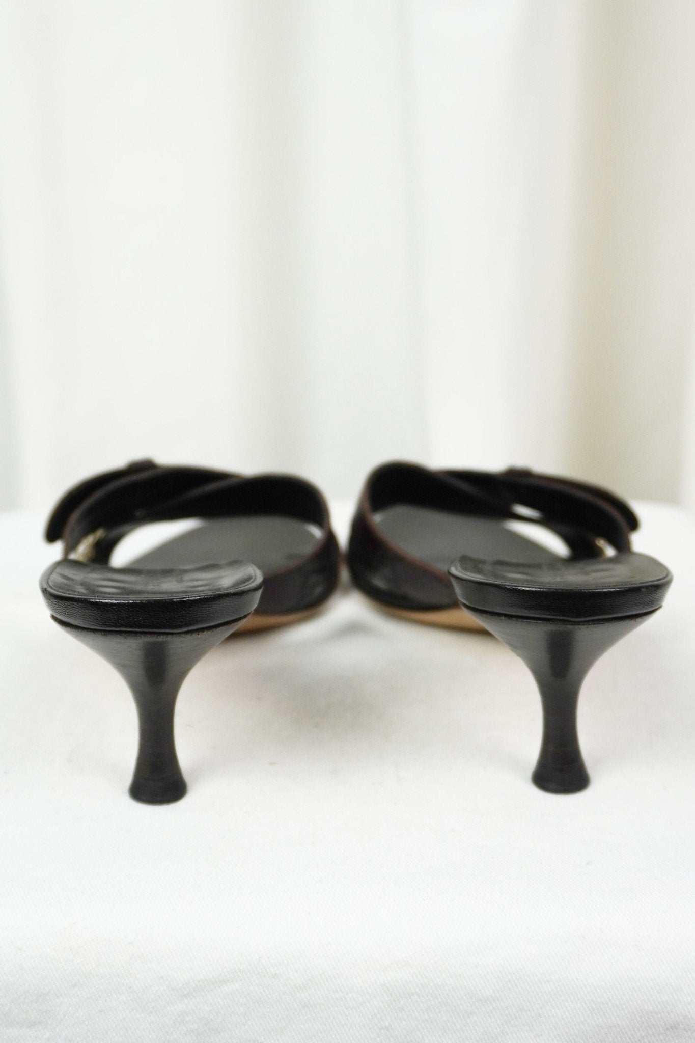 Gucci Monogram Sandal Heels / 35 1/2 - Jade Vintage