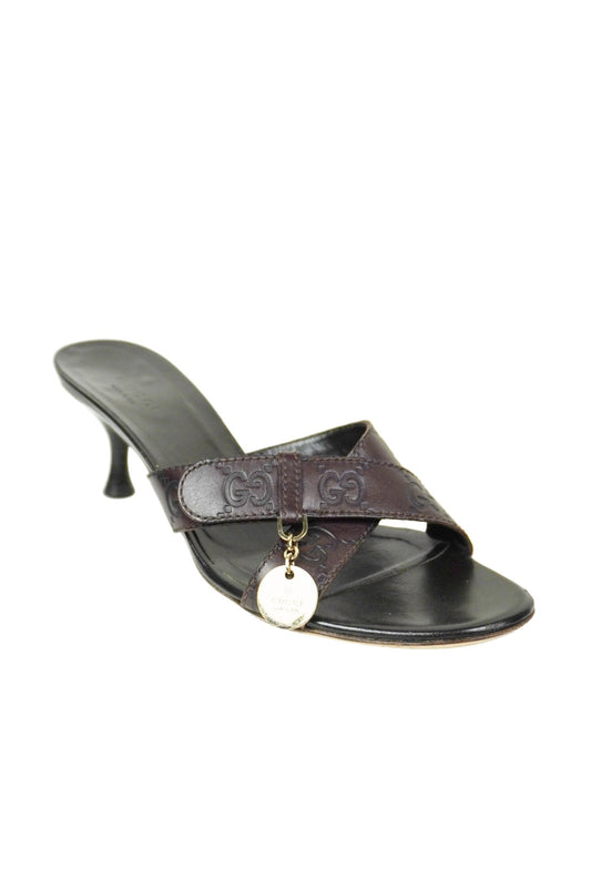 Gucci Monogram Sandal Heels / 35 1/2 - Jade Vintage
