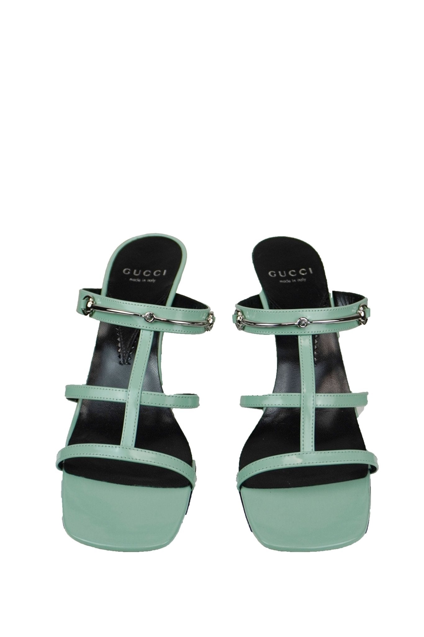 Gucci Teal Sandal Heels / 37.5 - Jade Vintage
