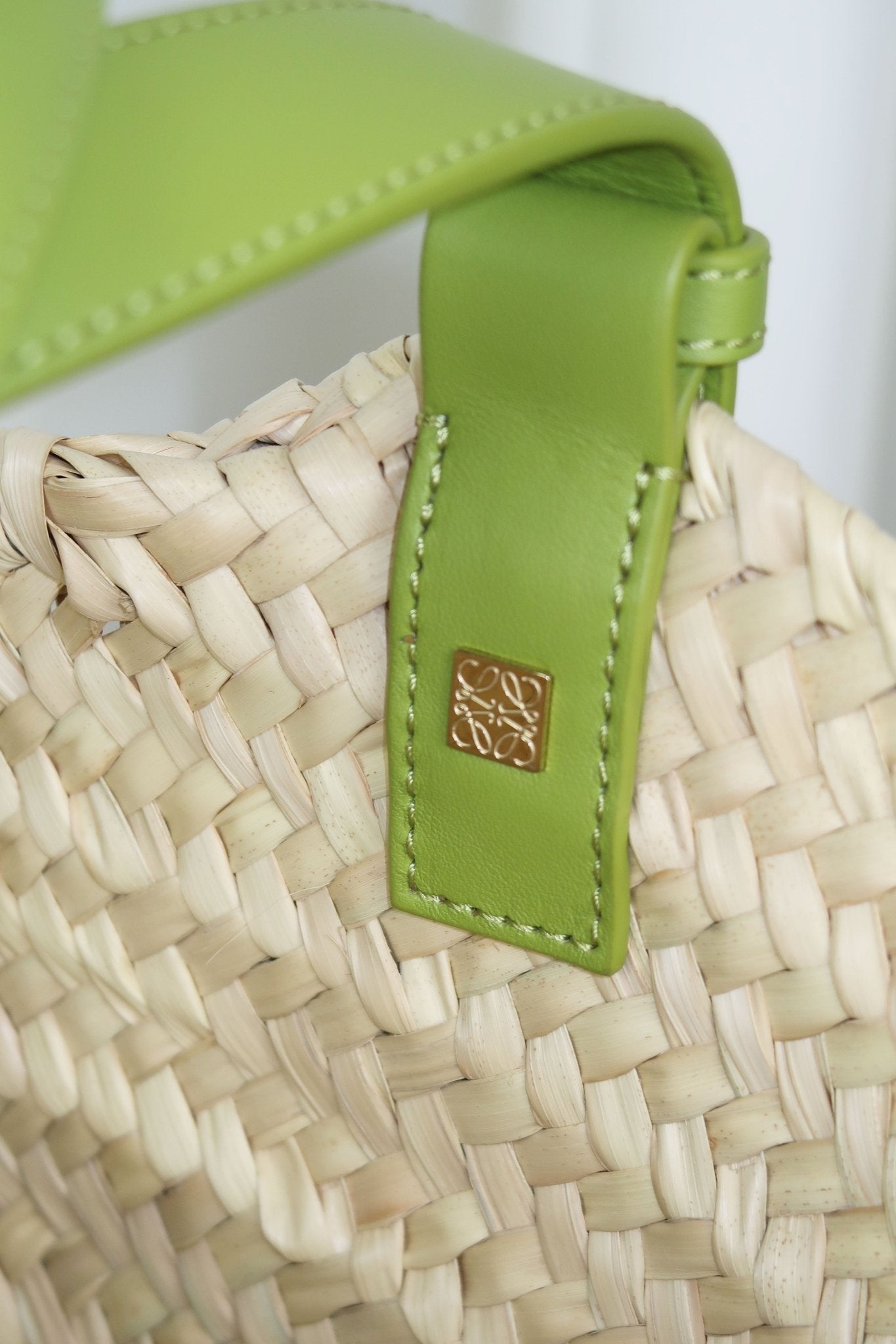 Loewe Small Basket Bag Green - Jade Vintage