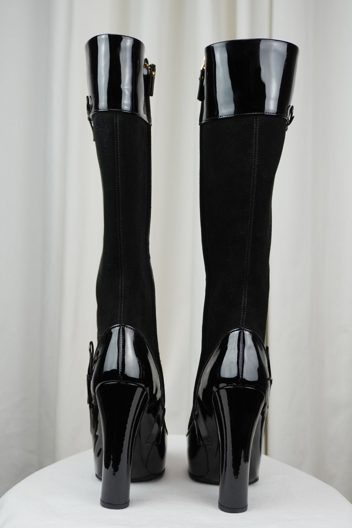 Louis Vuitton Leather Knee High Platform Boots / 36.5 - Jade Vintage
