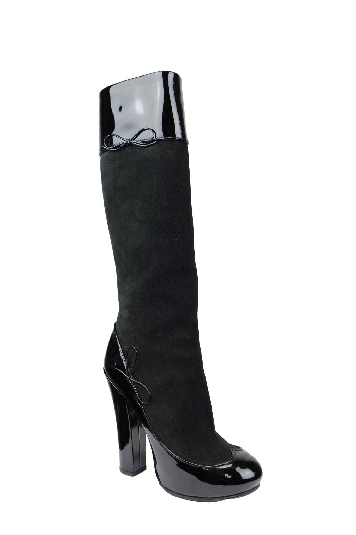 Louis Vuitton Leather Knee High Platform Boots / 36.5 - Jade Vintage